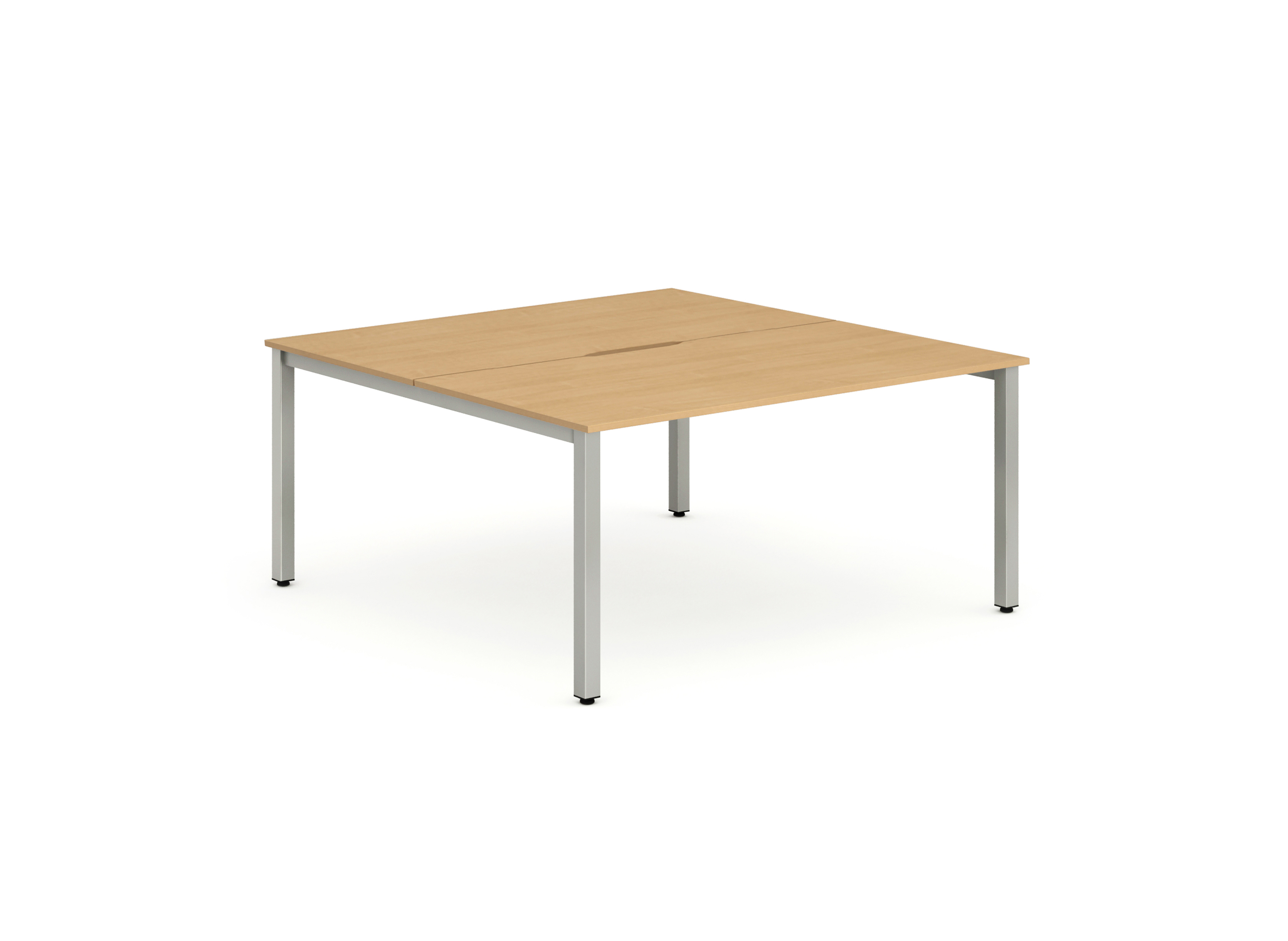 Evolve Plus 1200mm B2B 2 Person Desk Beech Top Silver Frame