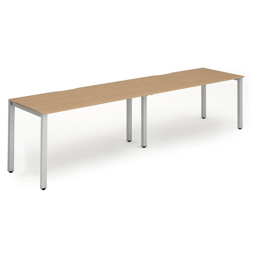 Evolve Plus 1200mm Single Row 2 Person Desk Beech Top Silver Frame