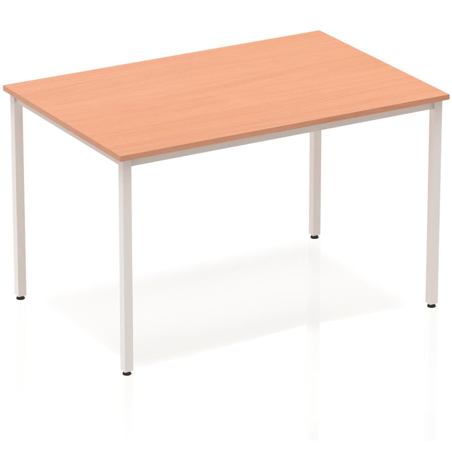 Impulse 1200mm Straight Table Beech Top Silver Box Frame Leg