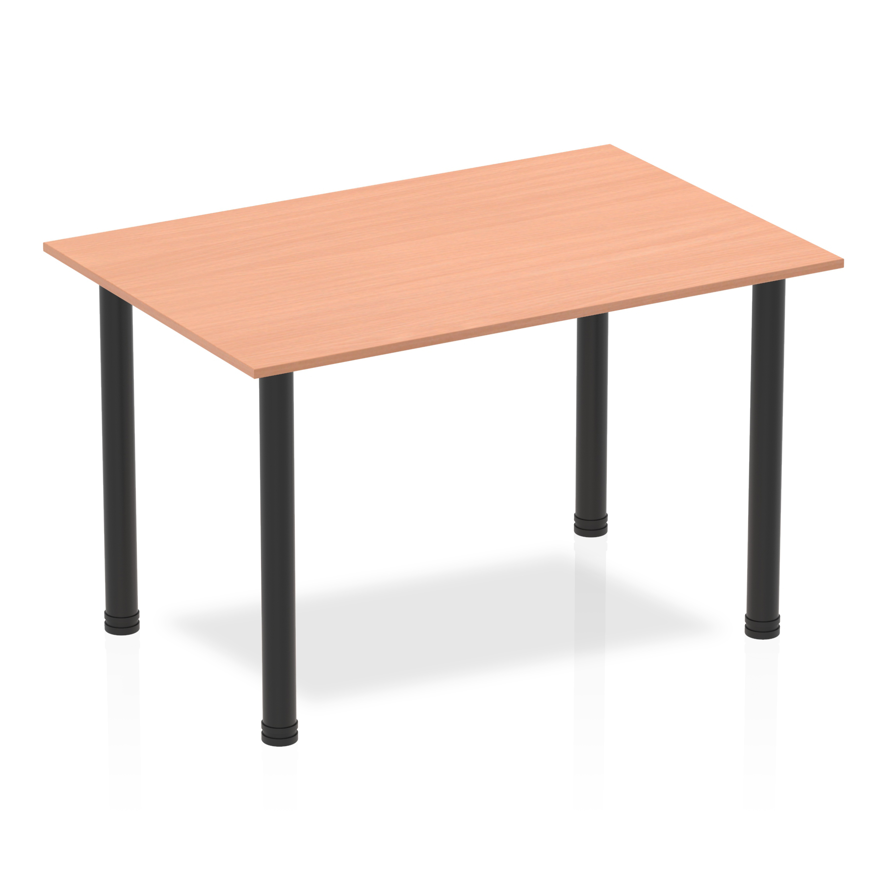 Impulse 1200mm Straight Table Beech Top Black Post Leg