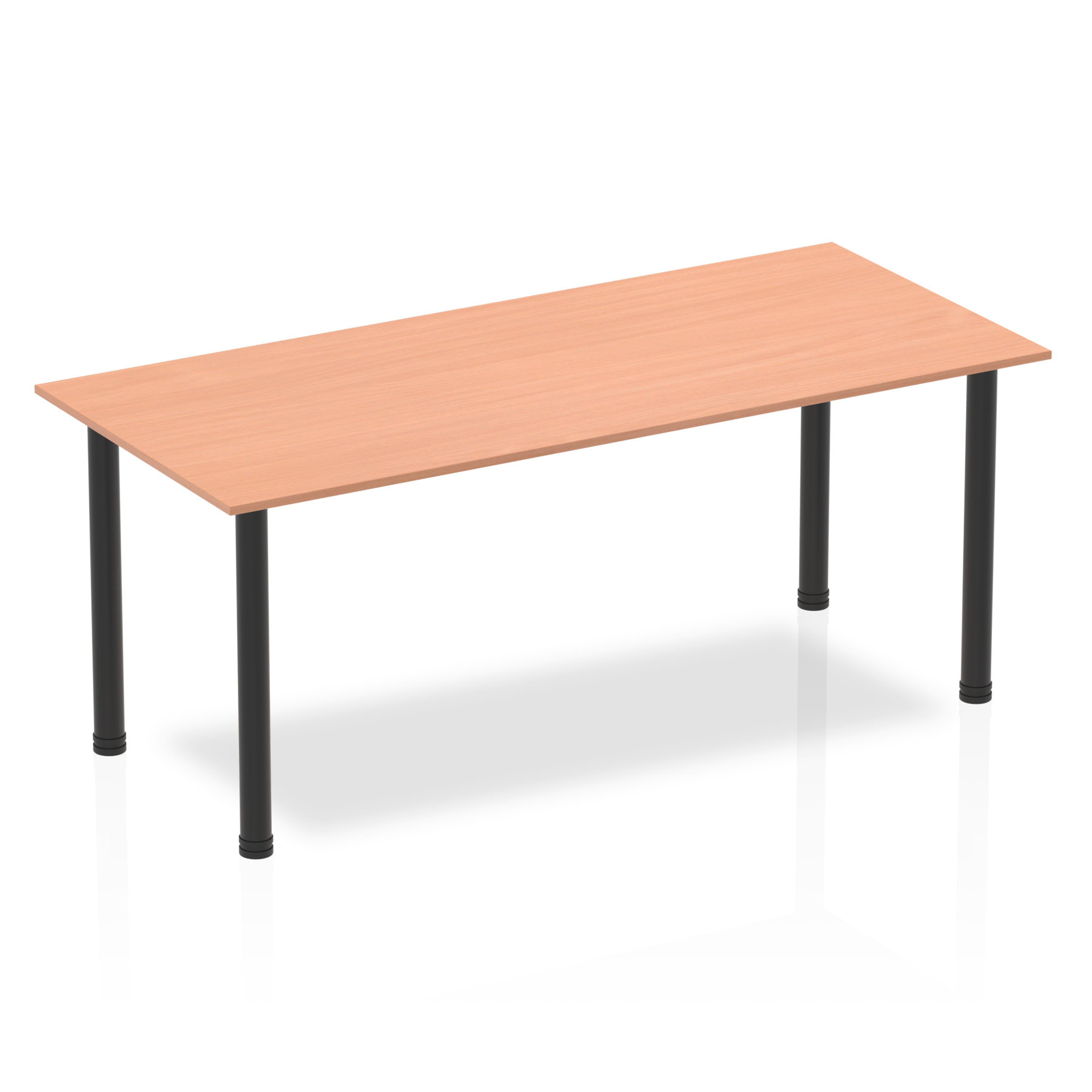 Impulse 1800mm Straight Table Beech Top Black Post Leg