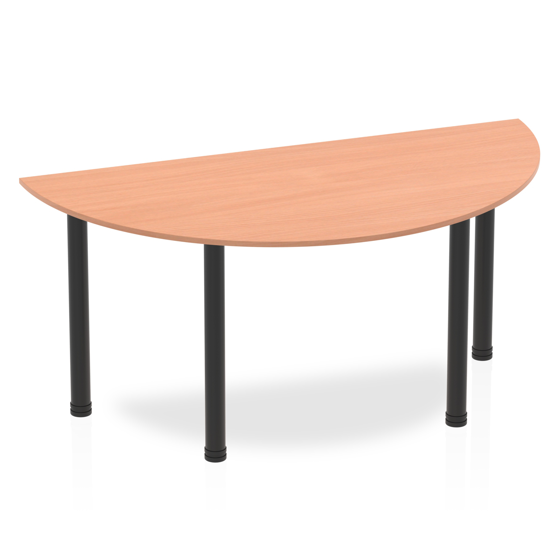 Impulse 1600mm Semi-Circle Table Beech Top Black Post Leg