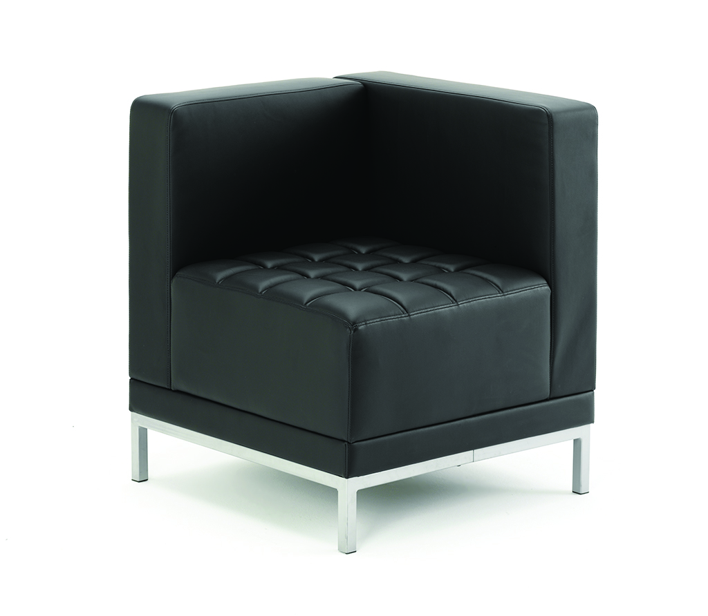 Infinity Modular Corner Unit Sofa Chair Black Soft Bonded Leather