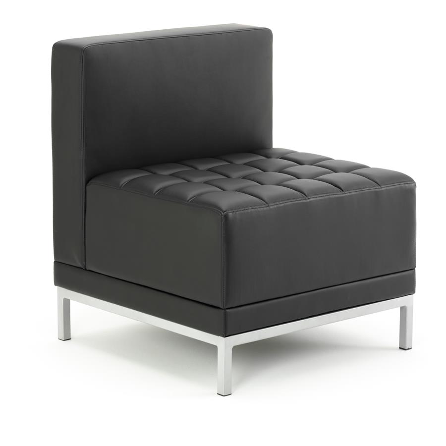 Infinity Modular Straight Back Sofa Chair Black Soft Bonded Leather