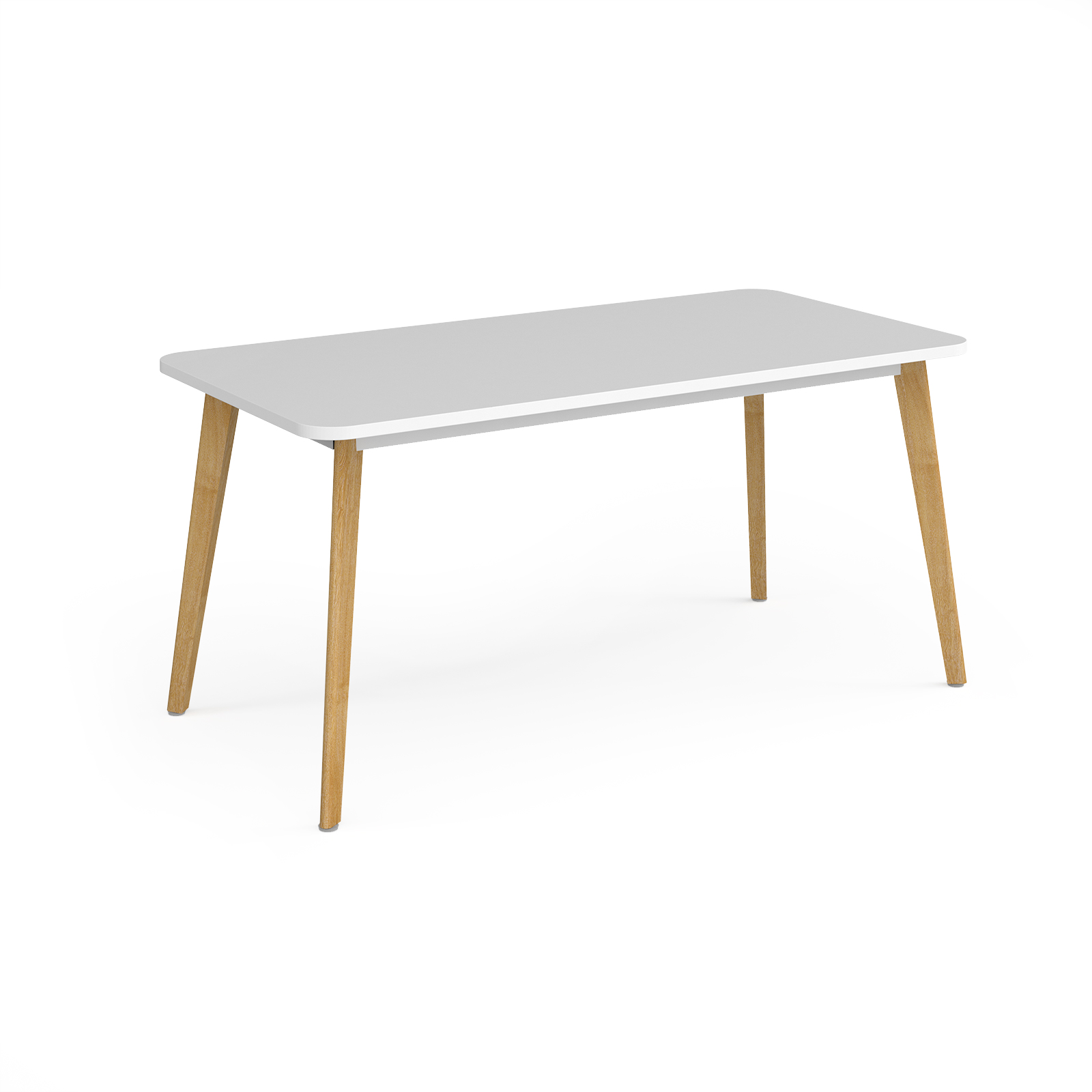 Como rectangular dining table with 4 oak legs 1800mm x 800mm - white