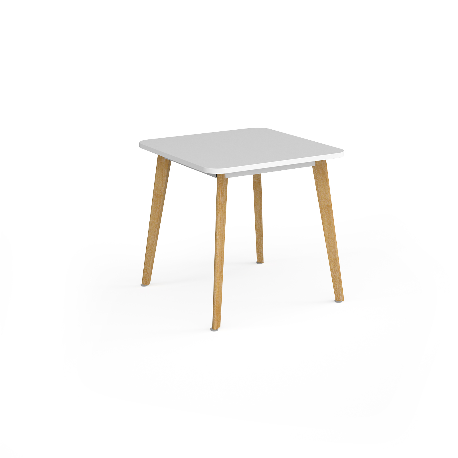 Como square dining table with 4 oak legs 800mm - white