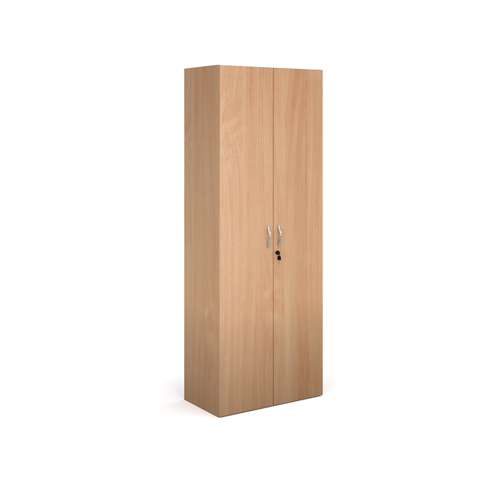 Contract double door cupboard 2030mm high with 4 shelves - beech