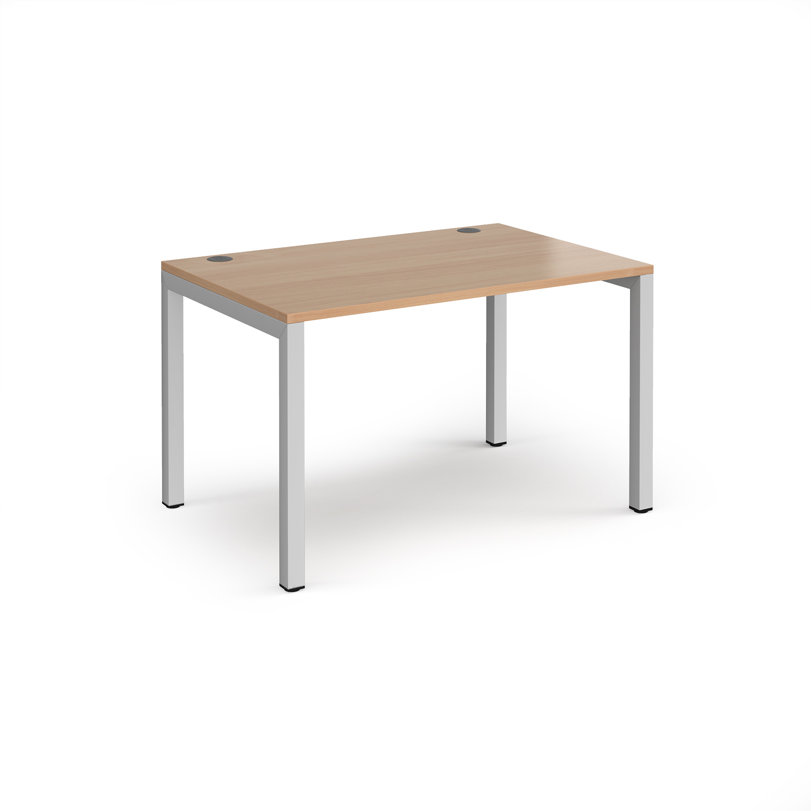 Connex single desk 1200mm x 800mm - silver frame, beech top