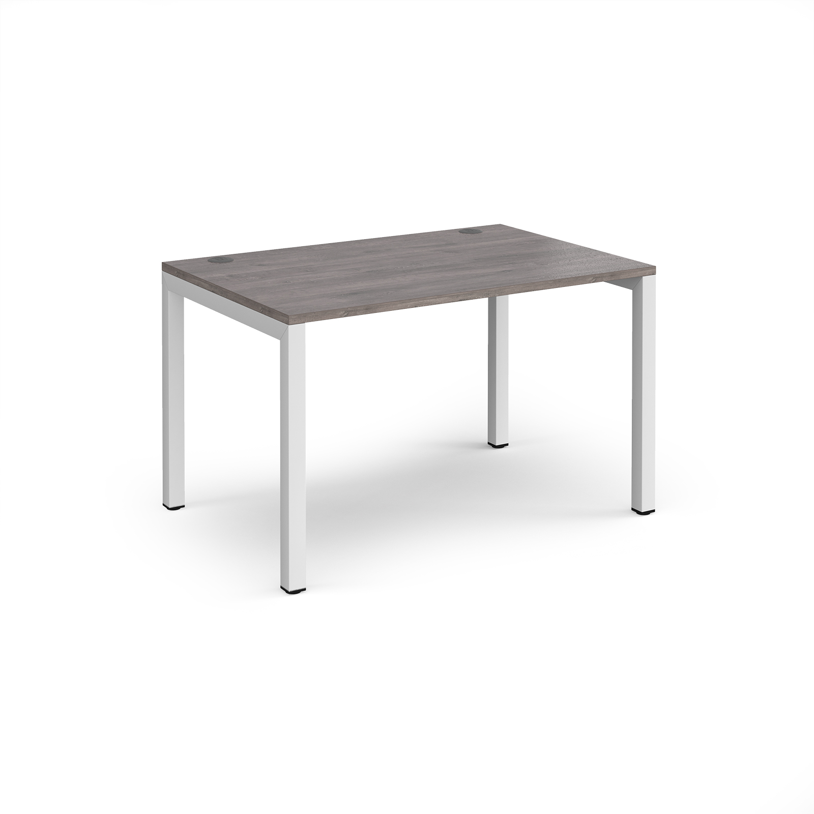 Connex single desk 1200mm x 800mm - white frame, grey oak top