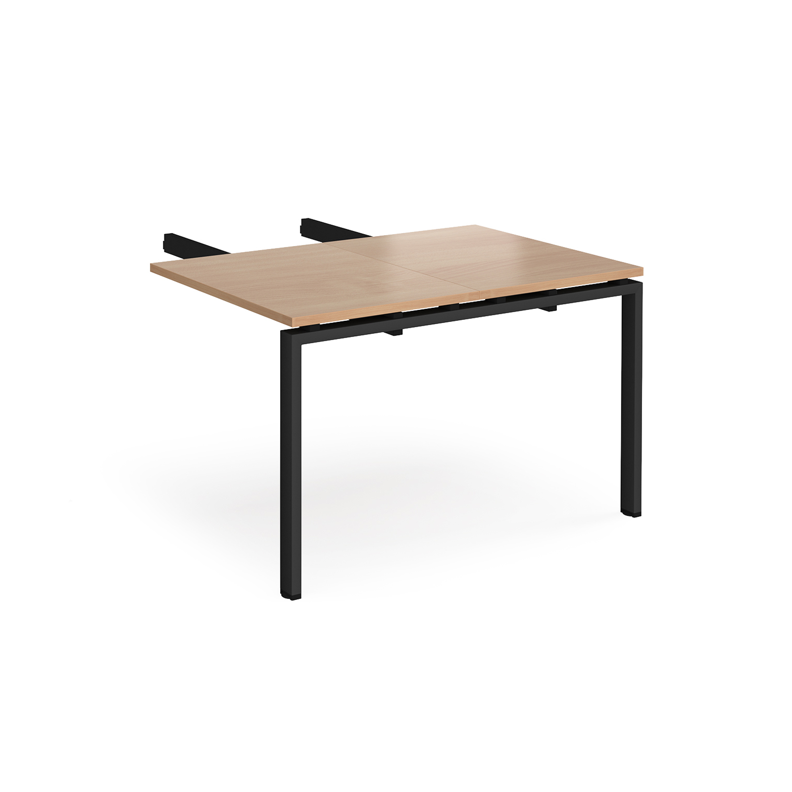 Adapt add on unit double return desk 800mm x 1200mm - black frame, oak top