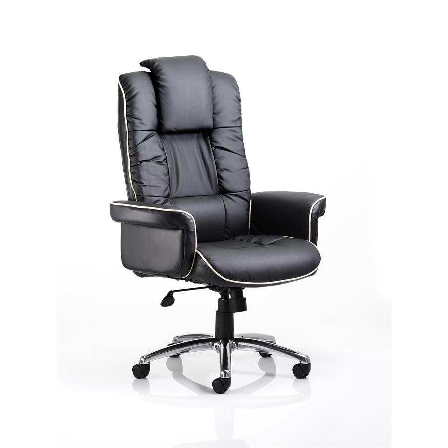 Chelsea Executive Chair Black Soft Bonded Leather With Arms