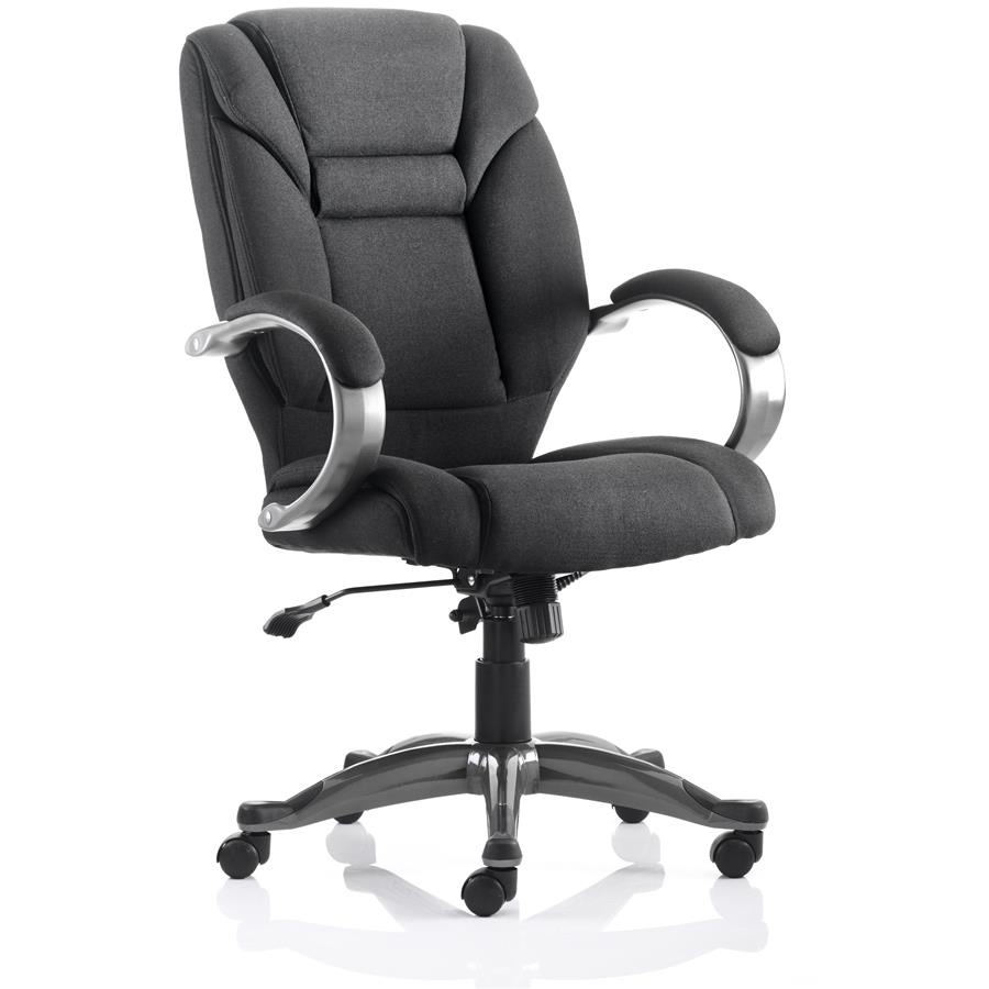 Galloway Executive Chair Black Fabric With Arms