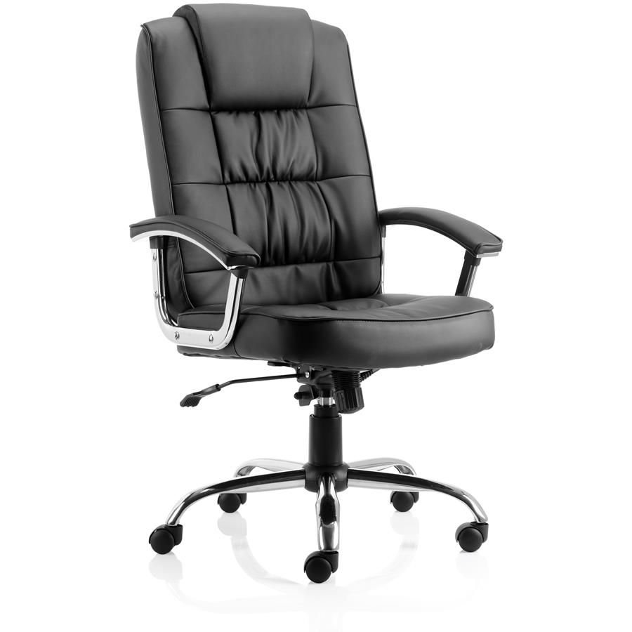 Moore Deluxe Executive Chair Black Leather With Arms