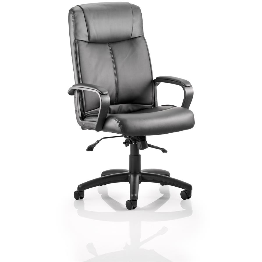 Plaza Executive Chair Black Soft Bonded Leather With Arms