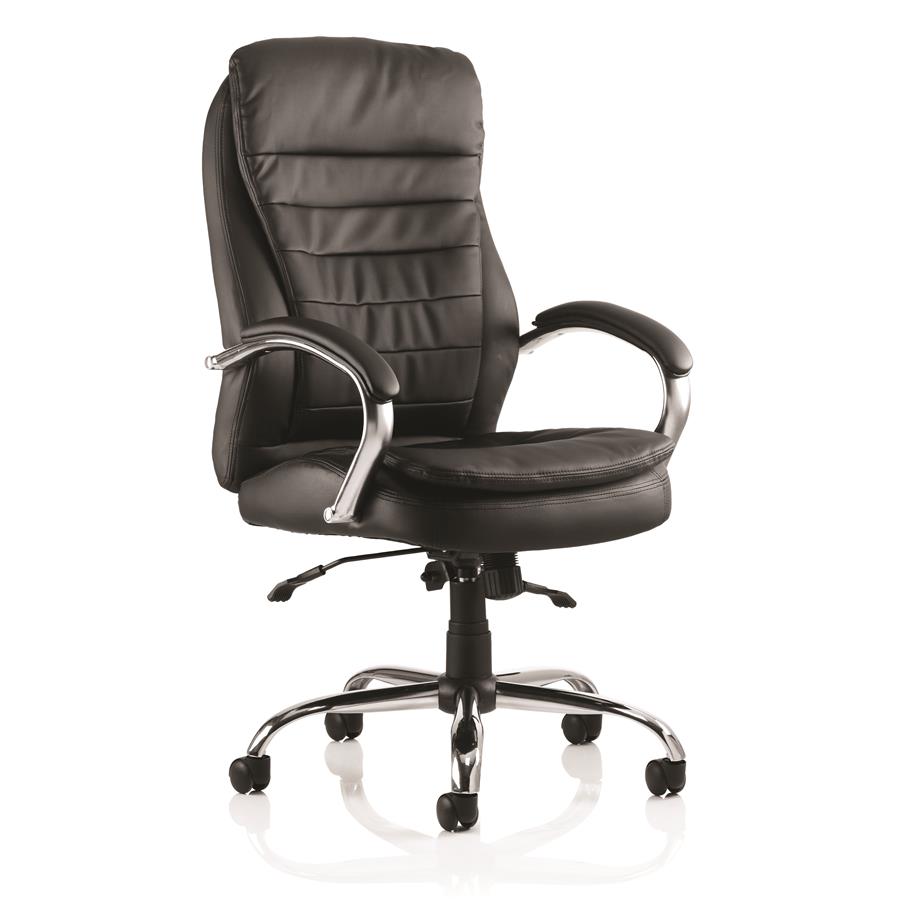 Rocky Executive Chair Black Leather High Back With Arms