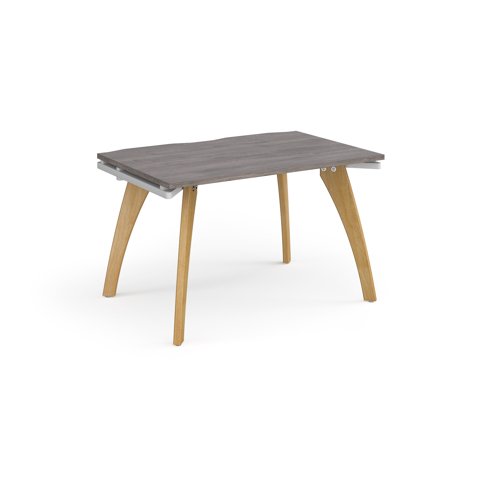 Fuze single desk 1200mm x 800mm - white frame, grey oak top