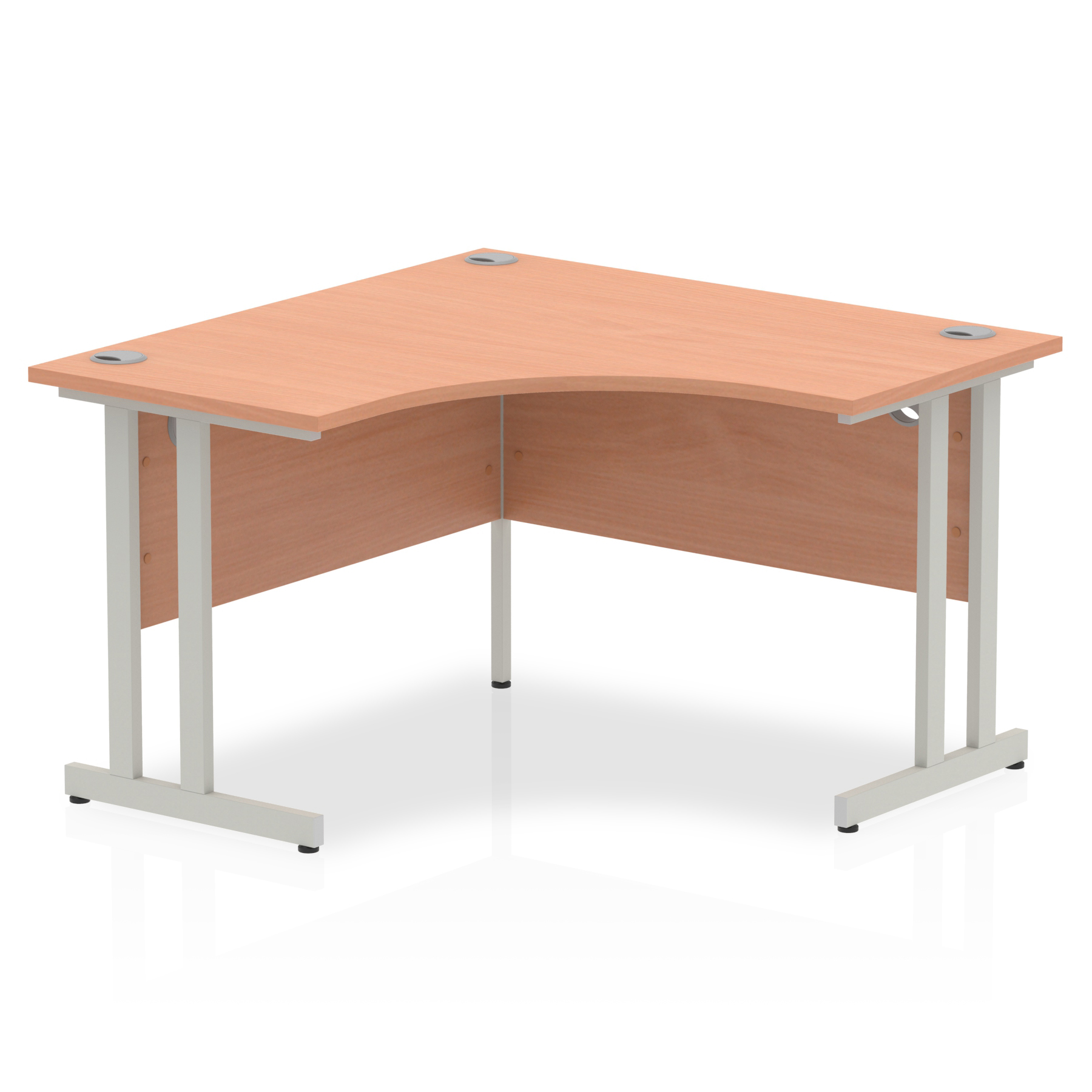 Impulse 1200mm Corner Desk Beech Top Silver Cantilever Leg