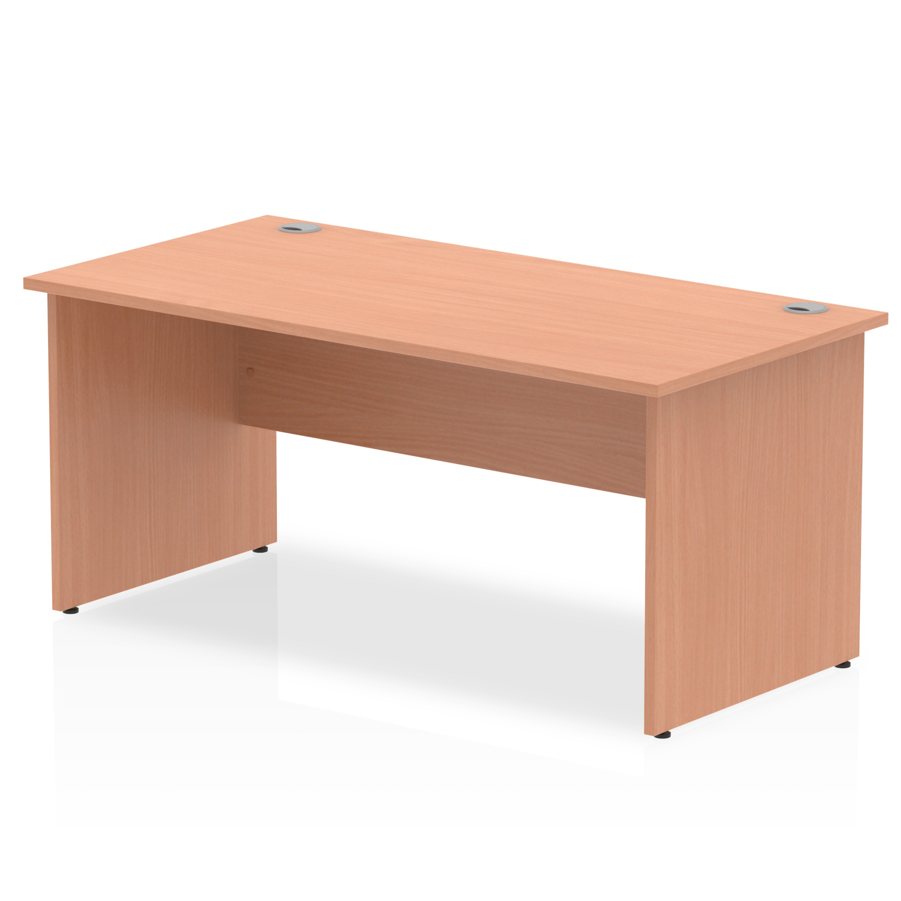 Impulse 1600 x 800mm Straight Desk Beech Top Panel End Leg