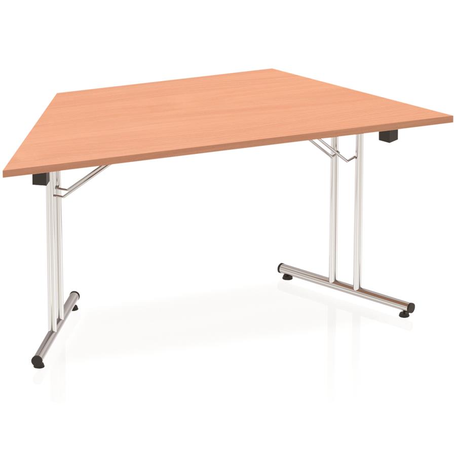 Impulse 1600mm Folding Trapezium Table Beech Top