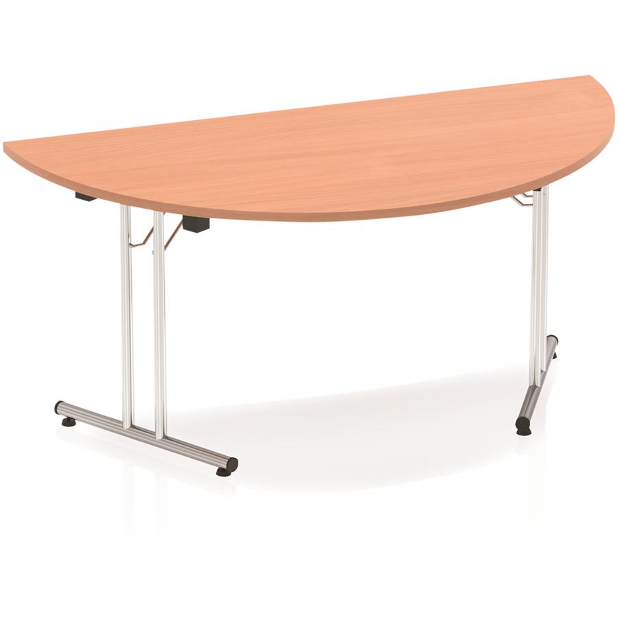 Impulse 1600mm Folding Semi-circle Table Beech Top