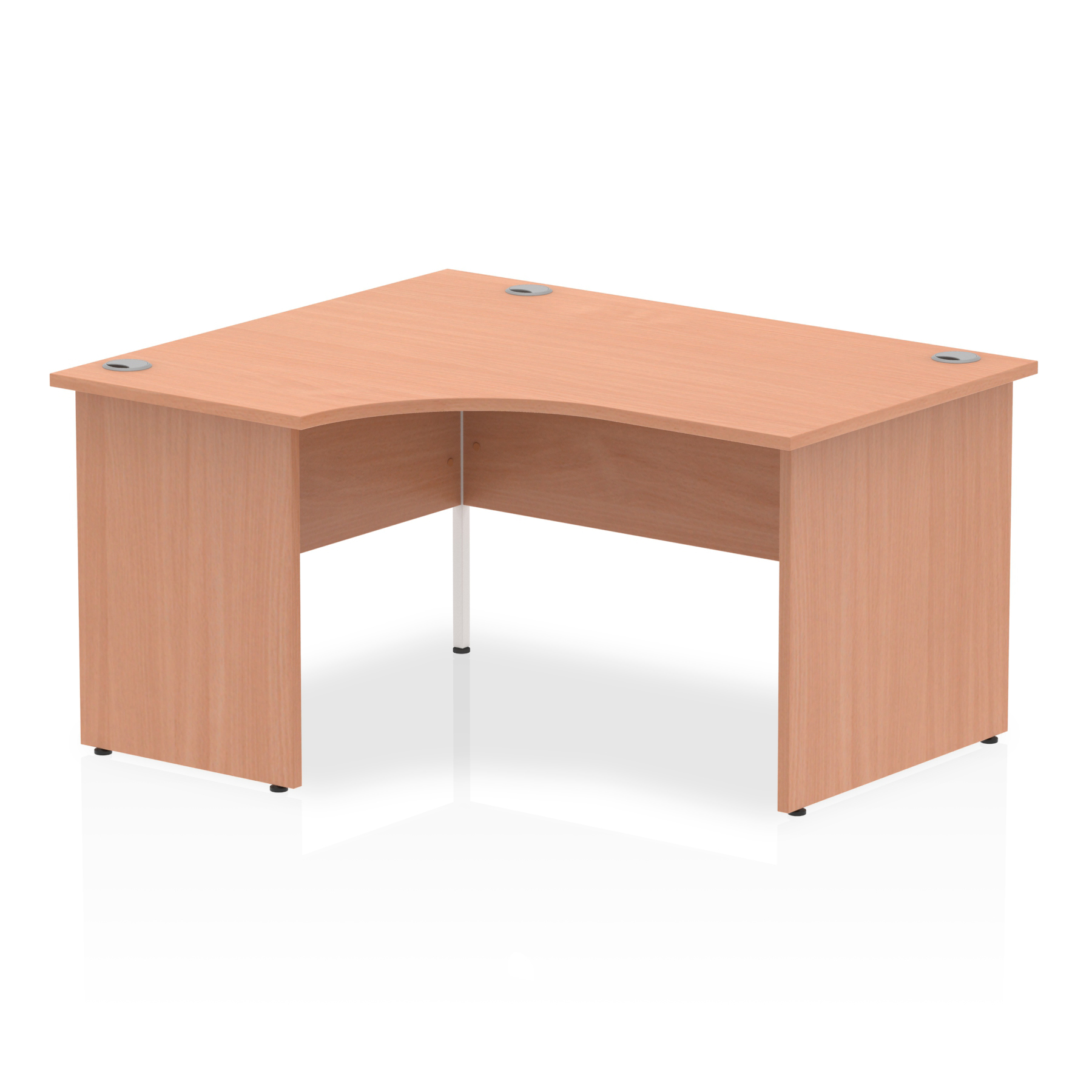 Impulse 1400mm Left Crescent Desk Beech Top Panel End Leg