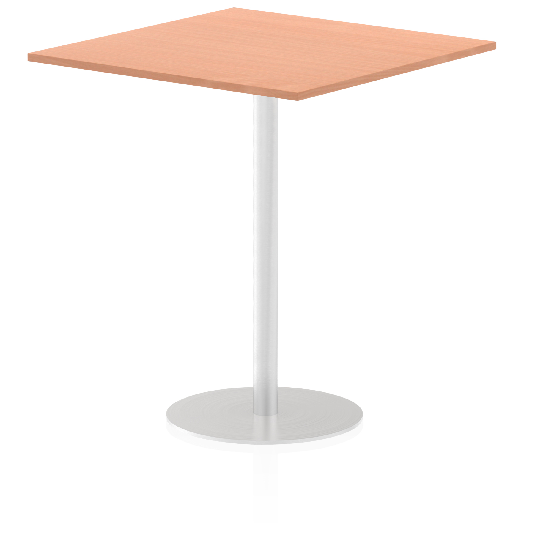 Italia 1000mm Poseur Square Table Beech Top 1145mm High Leg