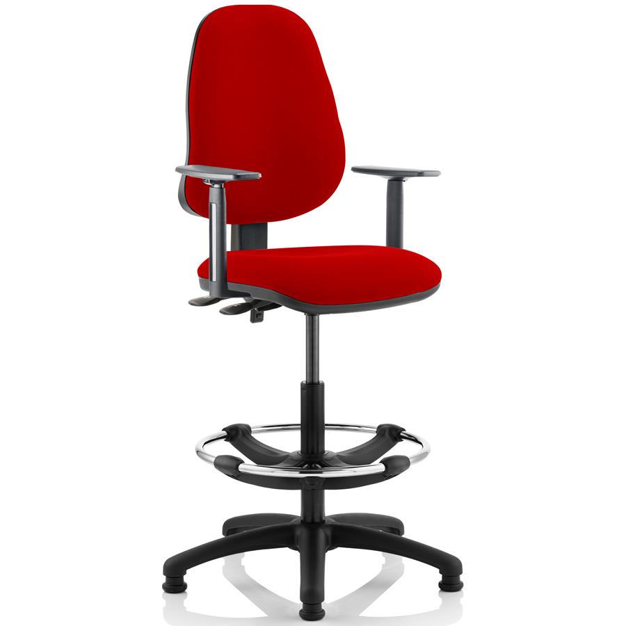 Eclipse Plus II Lever Task Operator Chair Bergamot Cherry Fully Bespoke Colour With Height Adjustable Arms With Hi Rise Draughtsman Kit