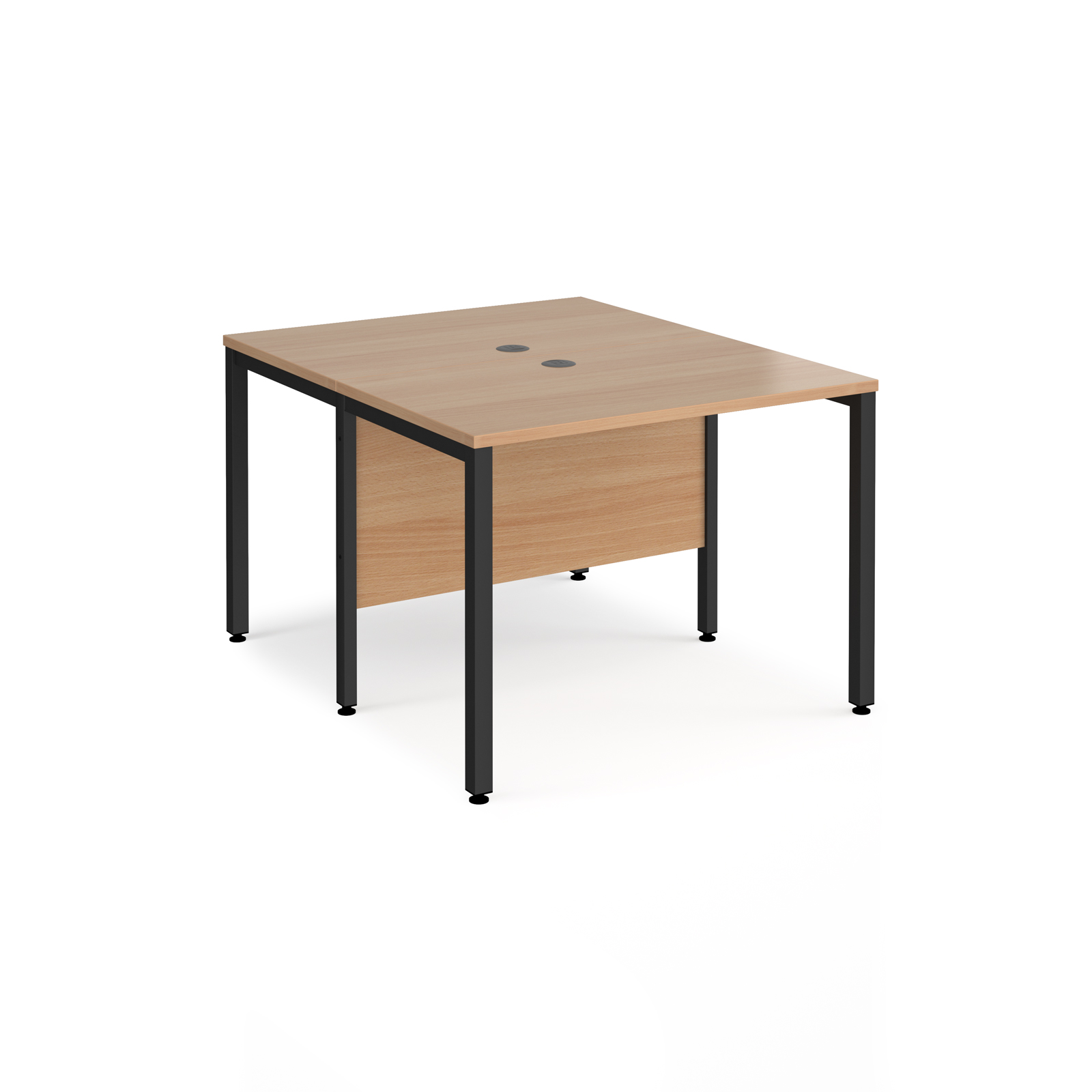 Maestro 25 back to back straight desks 1000mm x 1200mm - black bench leg frame, beech top