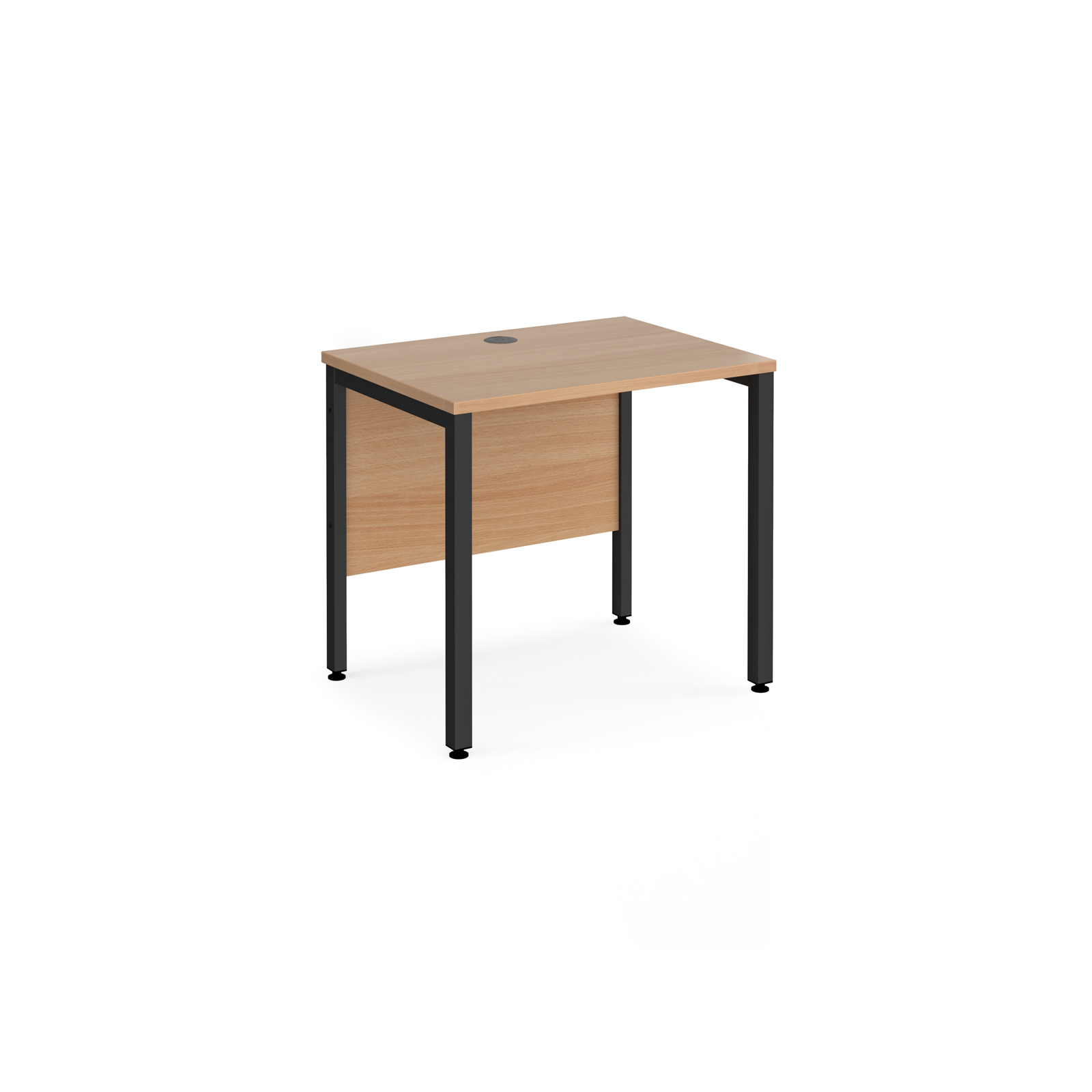 Maestro 25 straight desk 800mm x 600mm - black bench leg frame, beech top