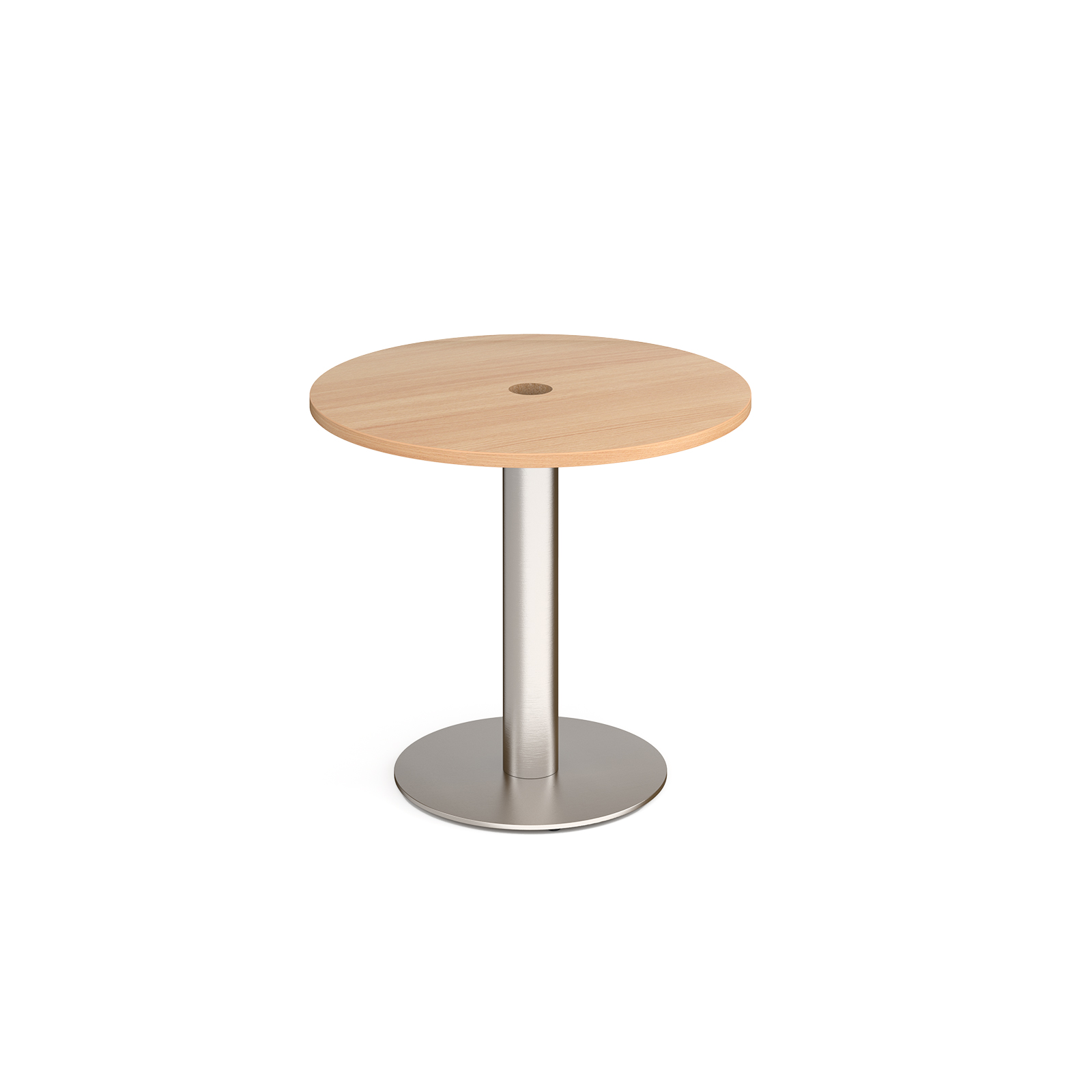 Monza circular dining table 800mm with central circular cutout 80mm - beech