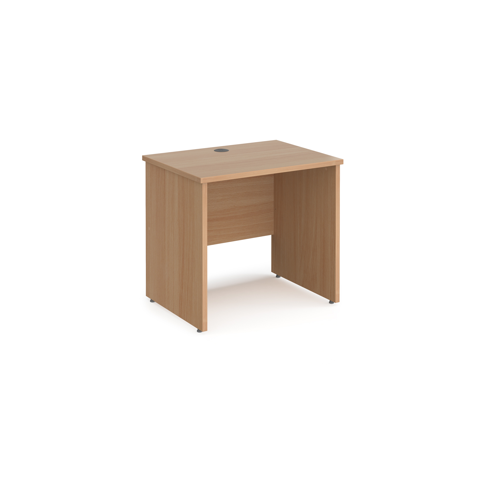 Maestro 25 straight desk 800mm x 600mm - beech top with panel end leg