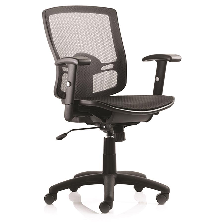 Palma Task Operator Chair Black Mesh Back Black With Arms