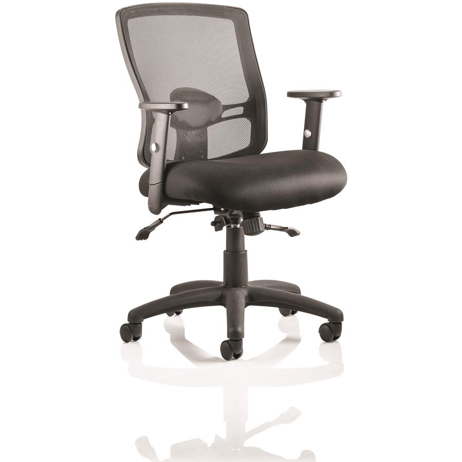 Portland II Task Operator Chair Black Mesh With Arms