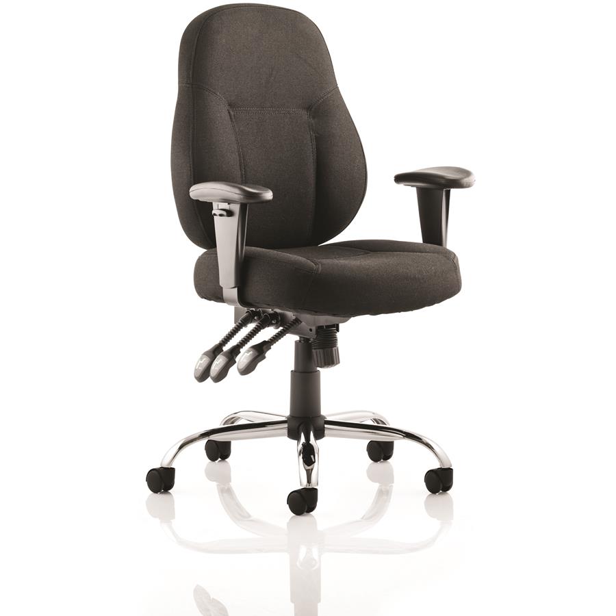 Storm Task Operator Chair Black Fabric With Arms 