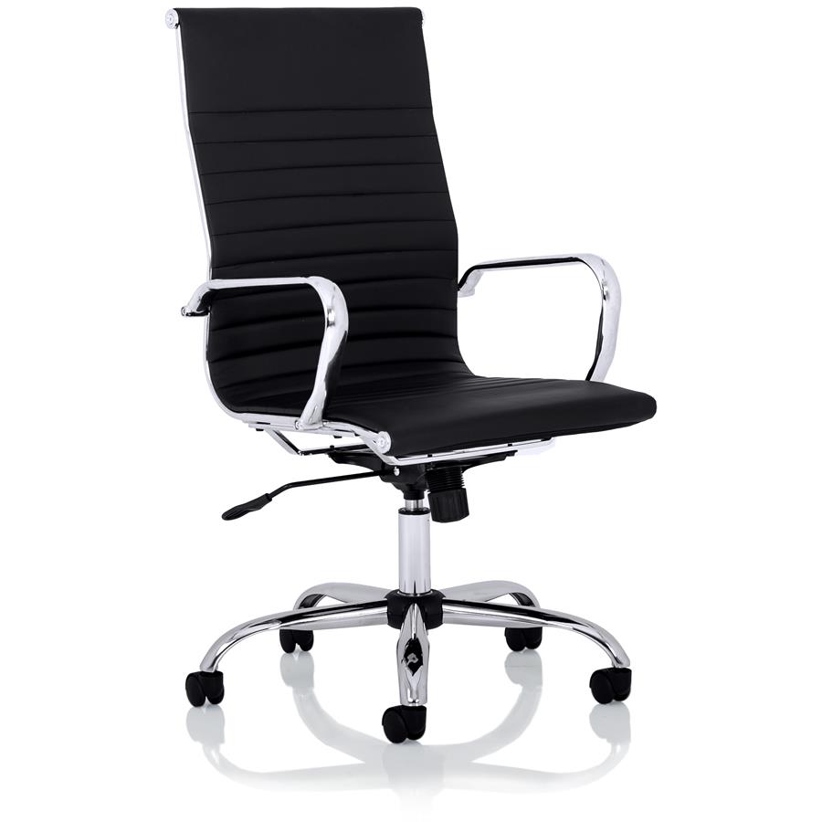 Nola High Back Black Soft Bonded Leather Executive Chair