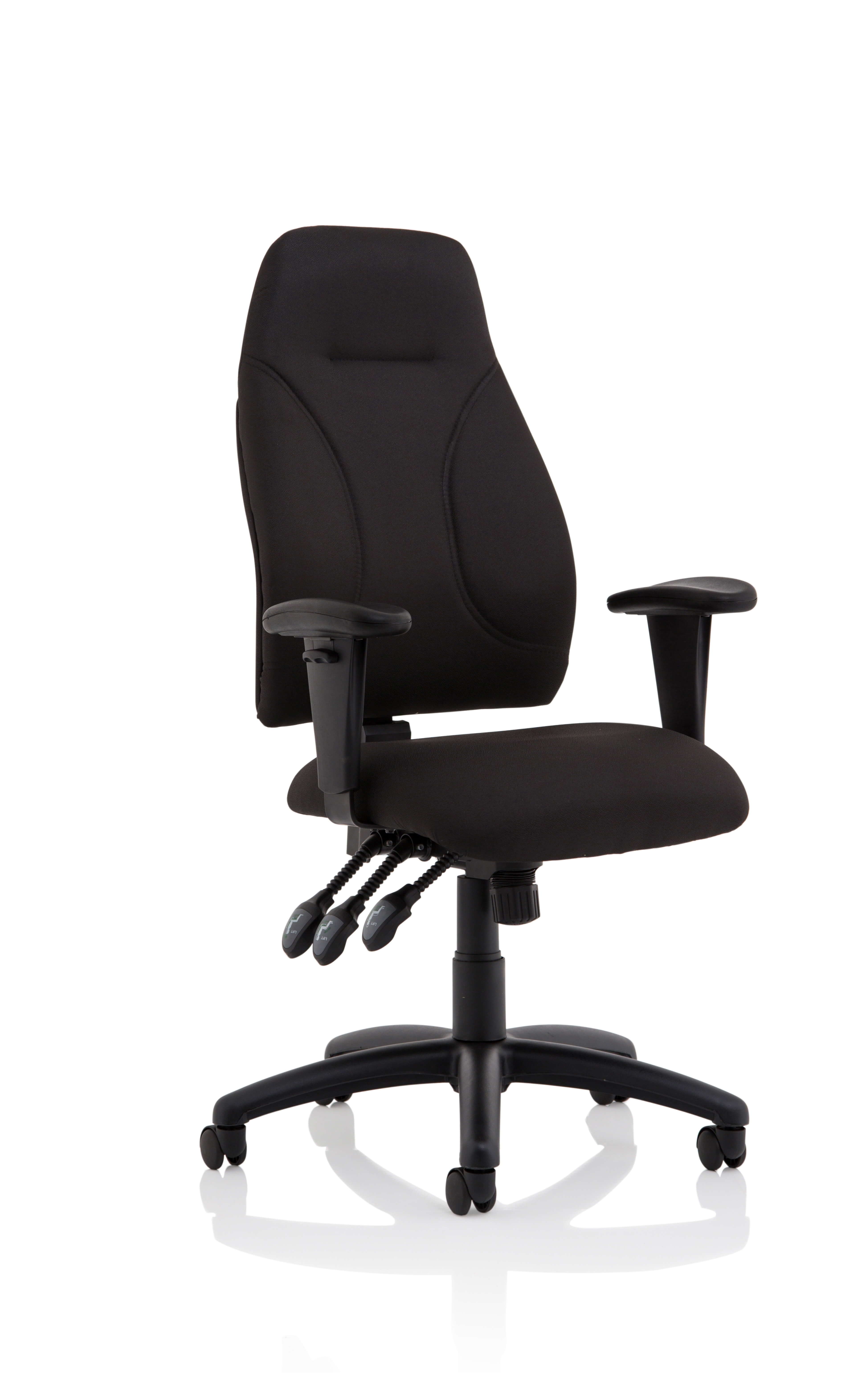 Esme Black Fabric Posture Chair With Height Adjustable Arms