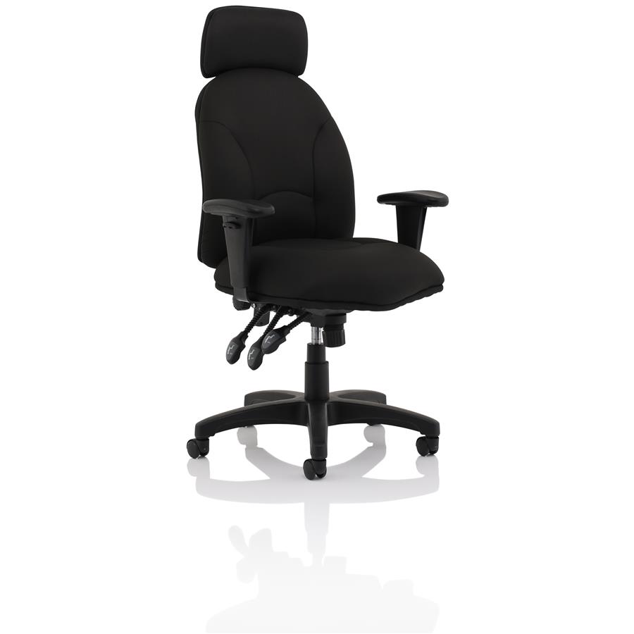 Jet Black Fabric Executive Chair