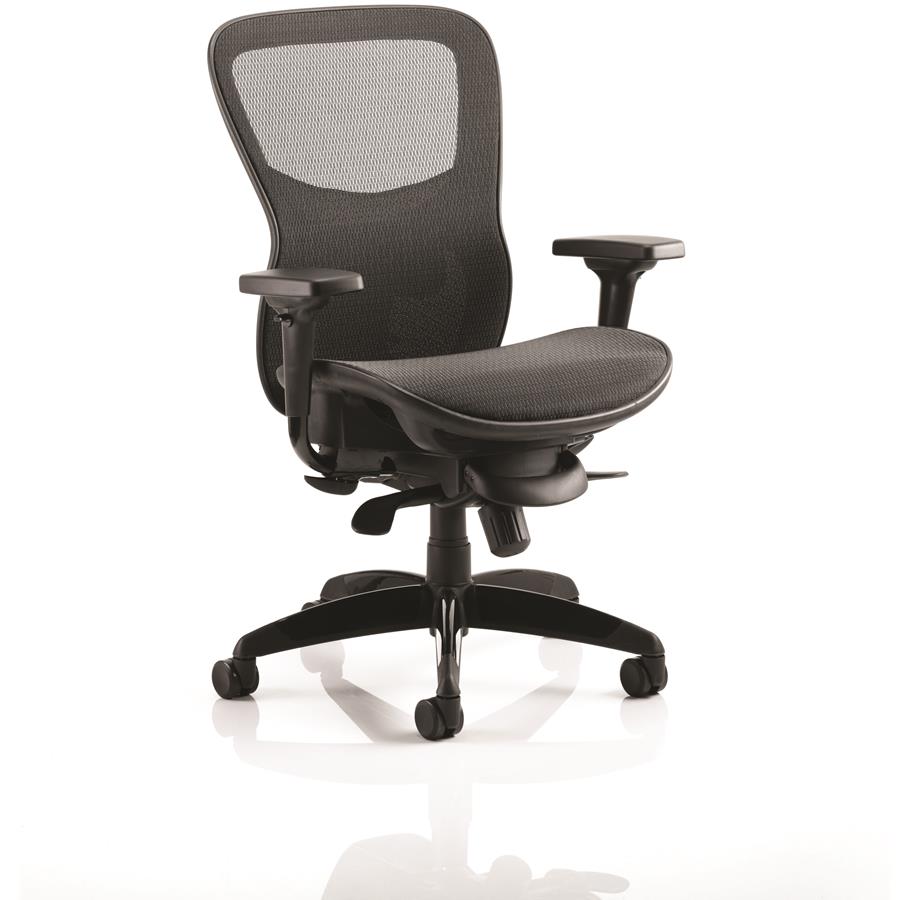 Stealth Shadow Ergo Posture Black Mesh Seat And Back Chair With Arms