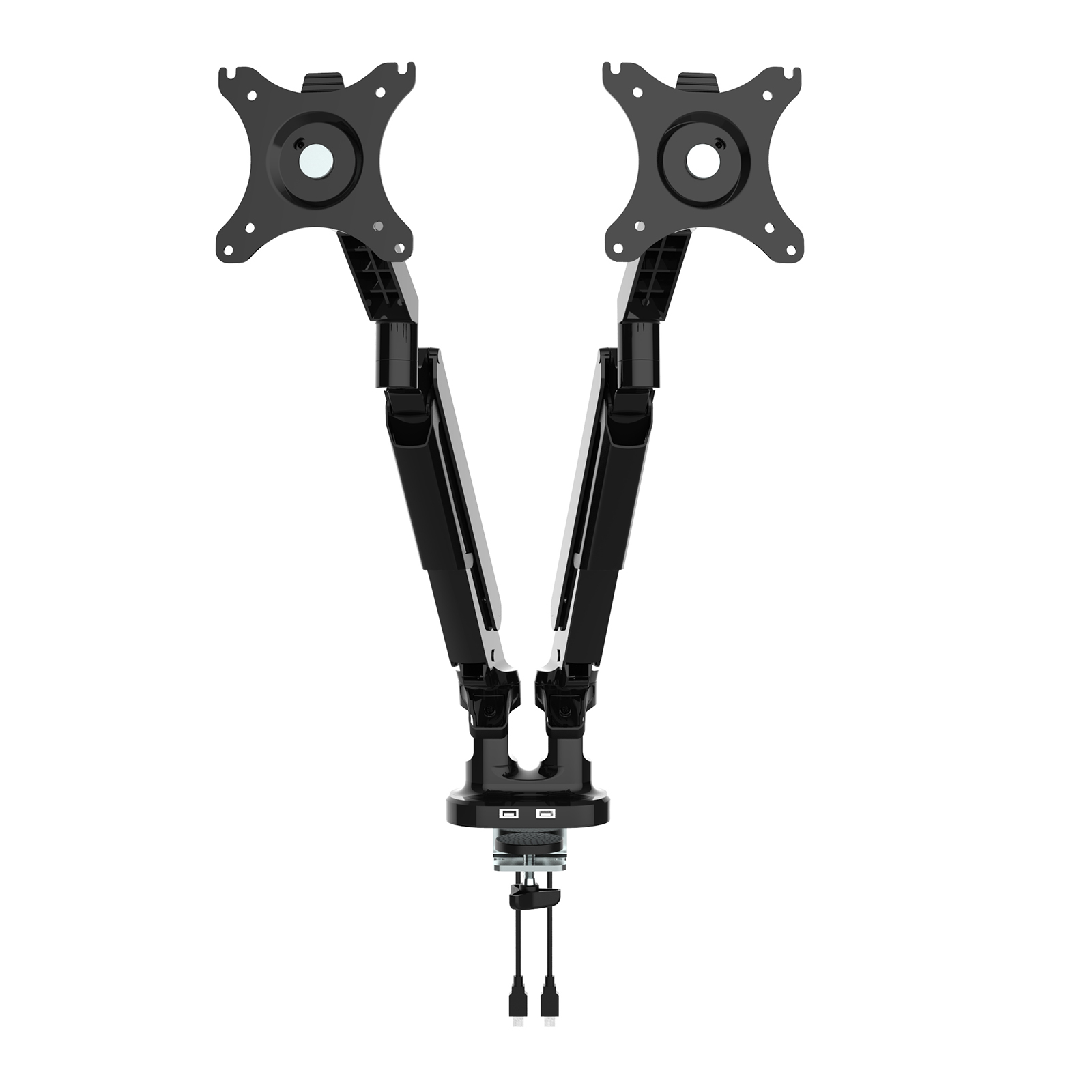 Triton gas lift space-saving double monitor arm - black