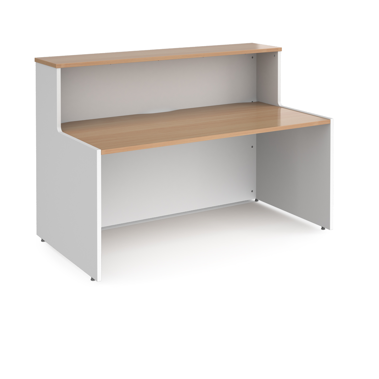 Welcome reception desk 1462mm wide - white with beech tops