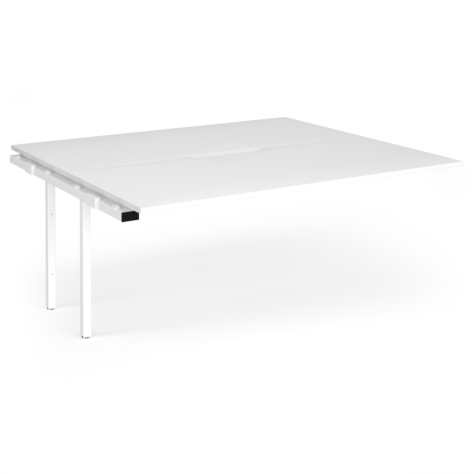 Connex Angled 1800 x 1600 x 725mm Back to Back Add On Bay - White Frame / White Top