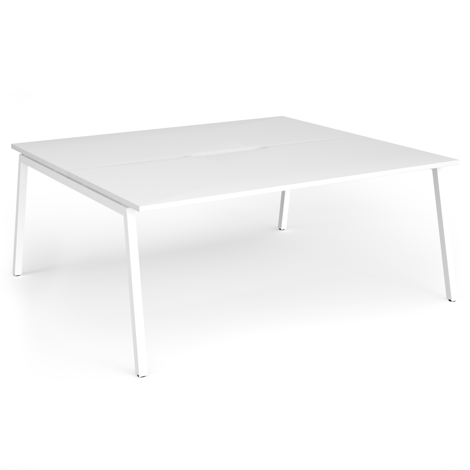 Connex Angled 1800 x 1600 x 725mm Back to Back Desk ( 2 x 1800mm ) - White Frame / White Top
