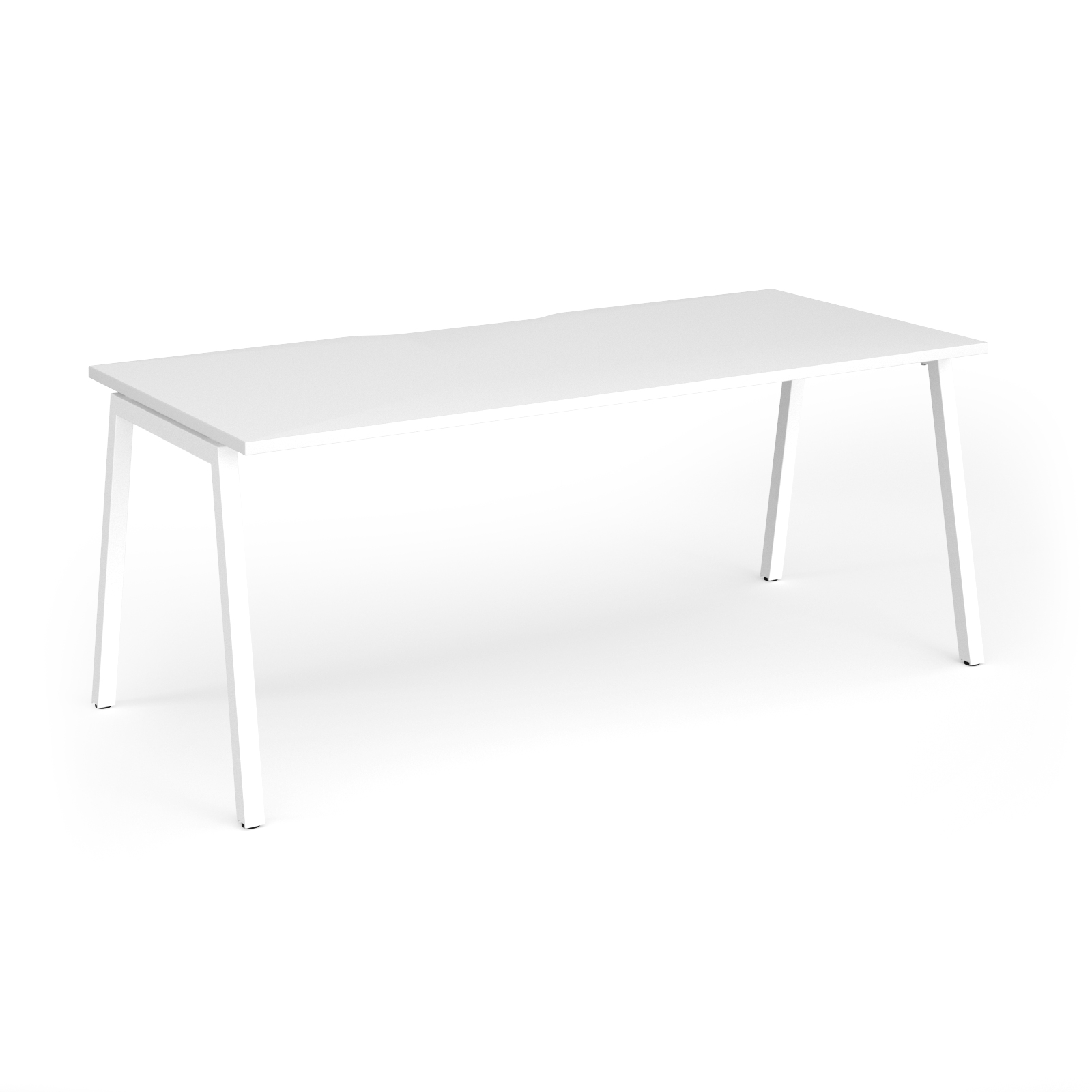 Connex Angled 1800 x 800 x 725mm Single Desk - White Frame / White Top