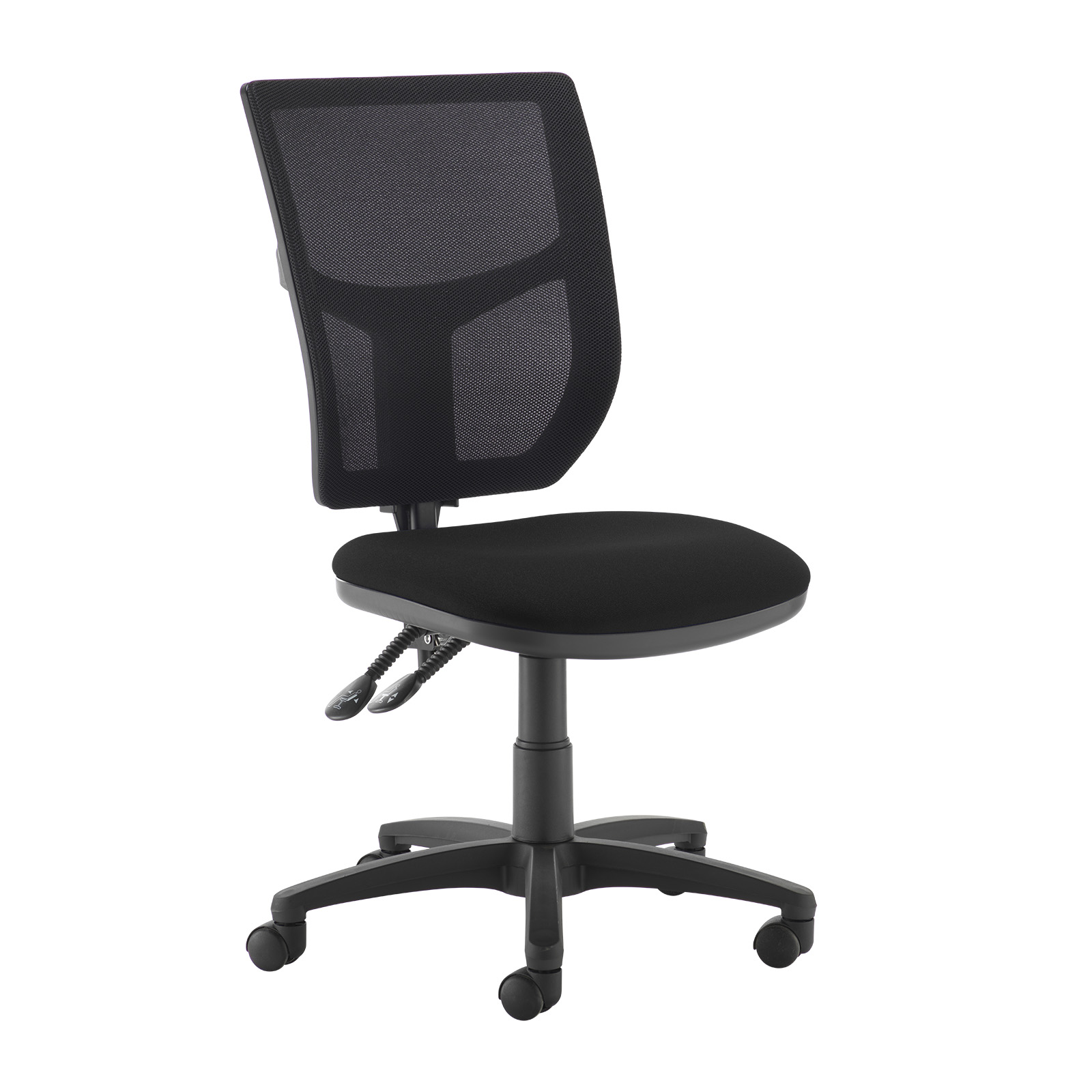 Altino 2 lever high mesh back operators chair with no arms - black