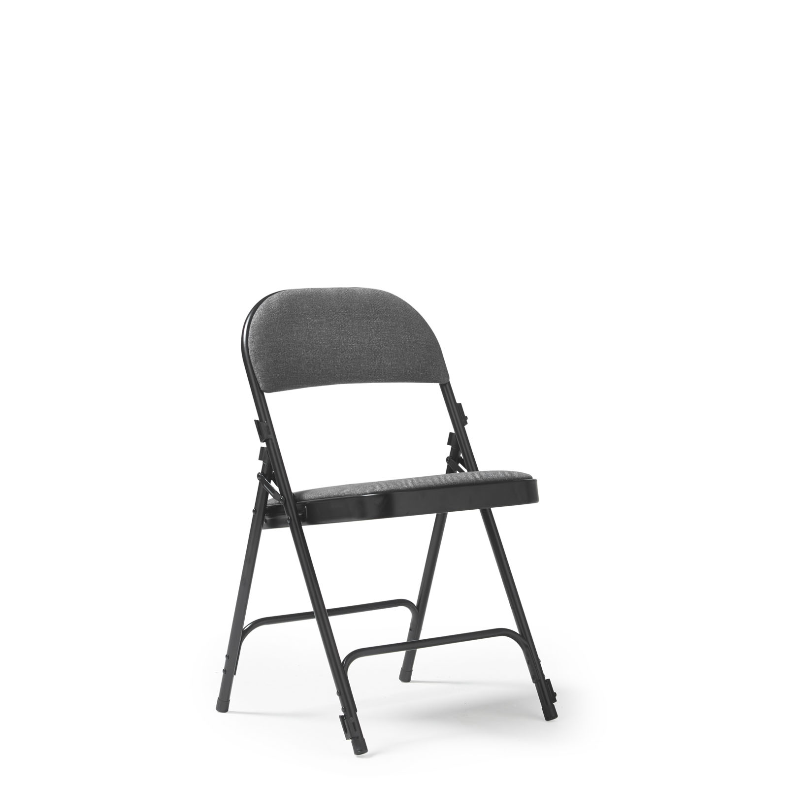 Aster steel folding chair with grey upholsteredseat and back - 4 Units per box