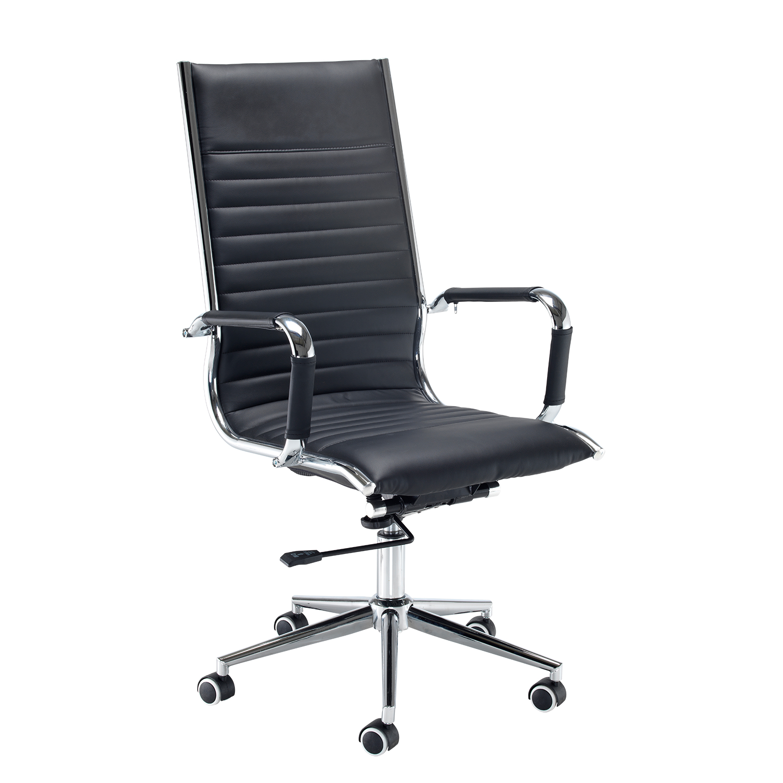 Bari high back executive chair - black faux leather