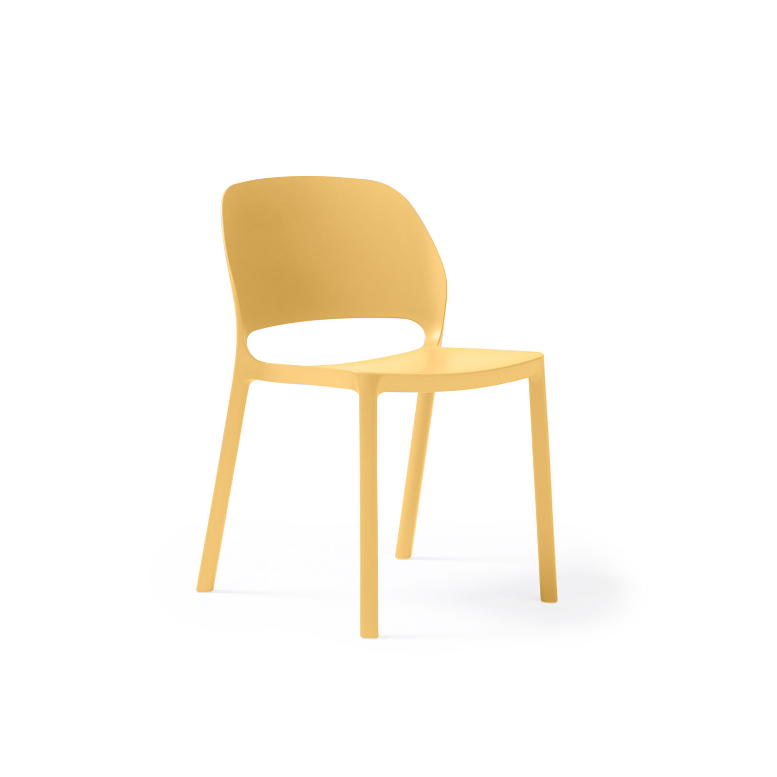 Contra one piece polypropylene chair in yellow