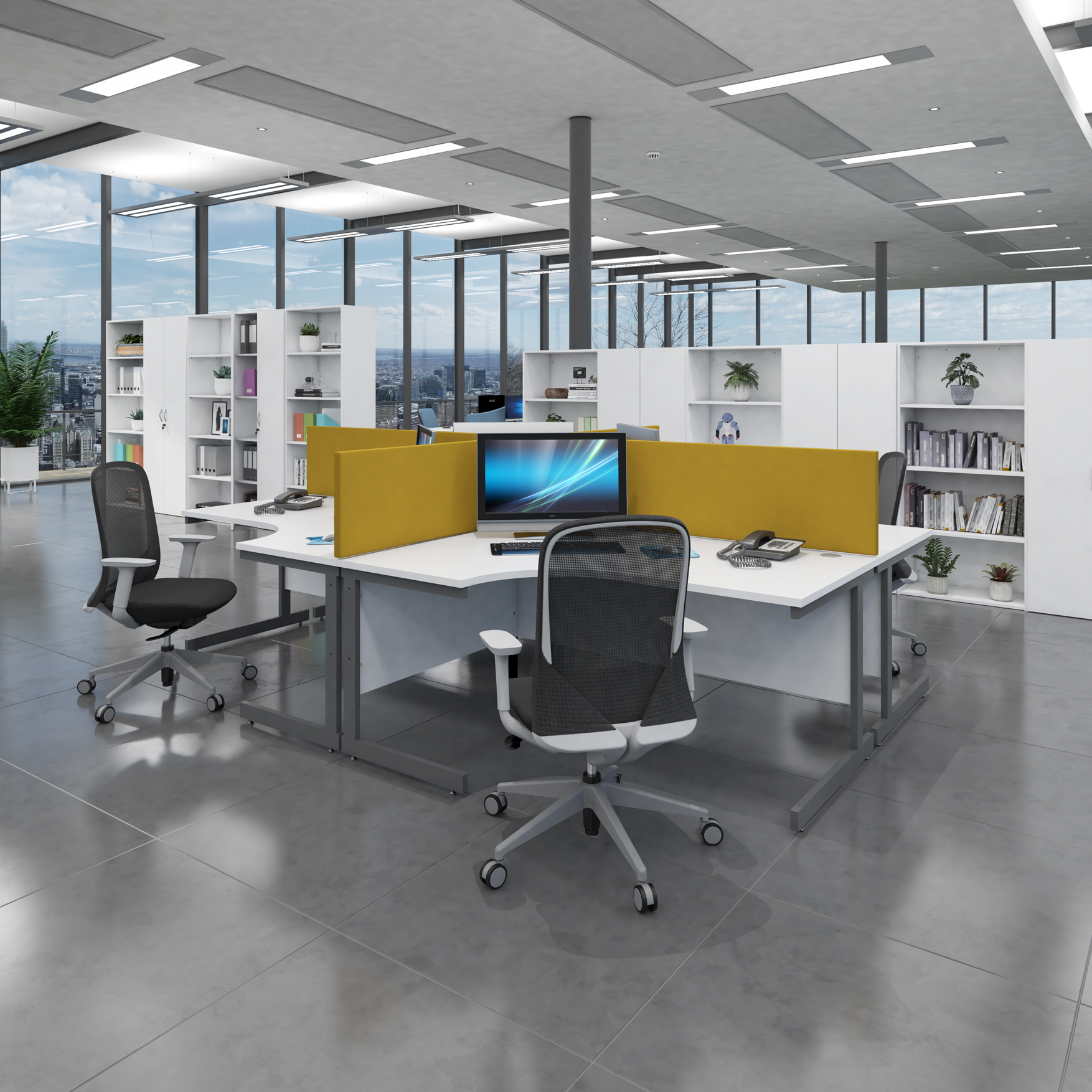 Contract 25 straight desk with white cantilever leg 800mm x 800mm - White Top