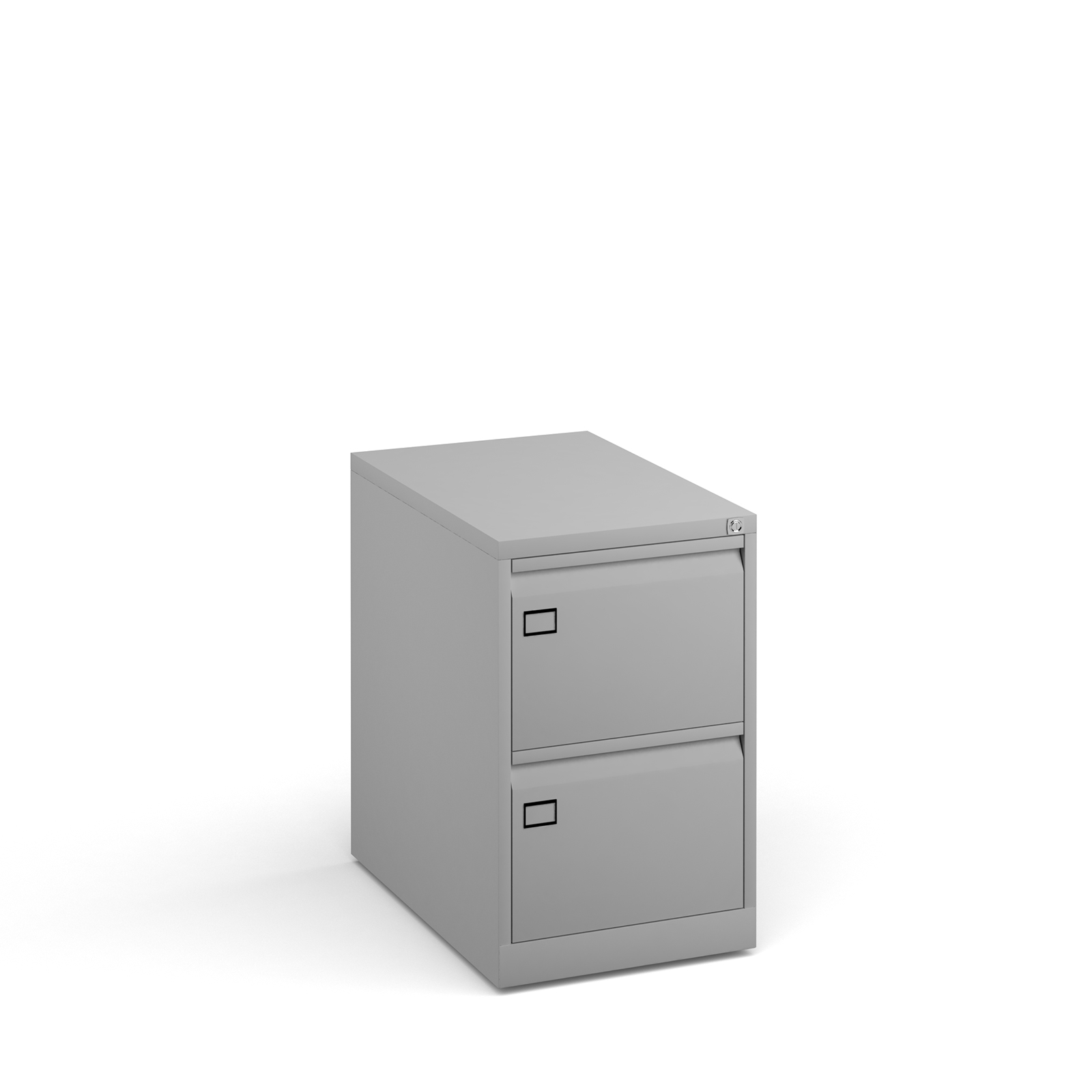 Steel 2 drawer executive filing cabinet 711mm high - goose grey