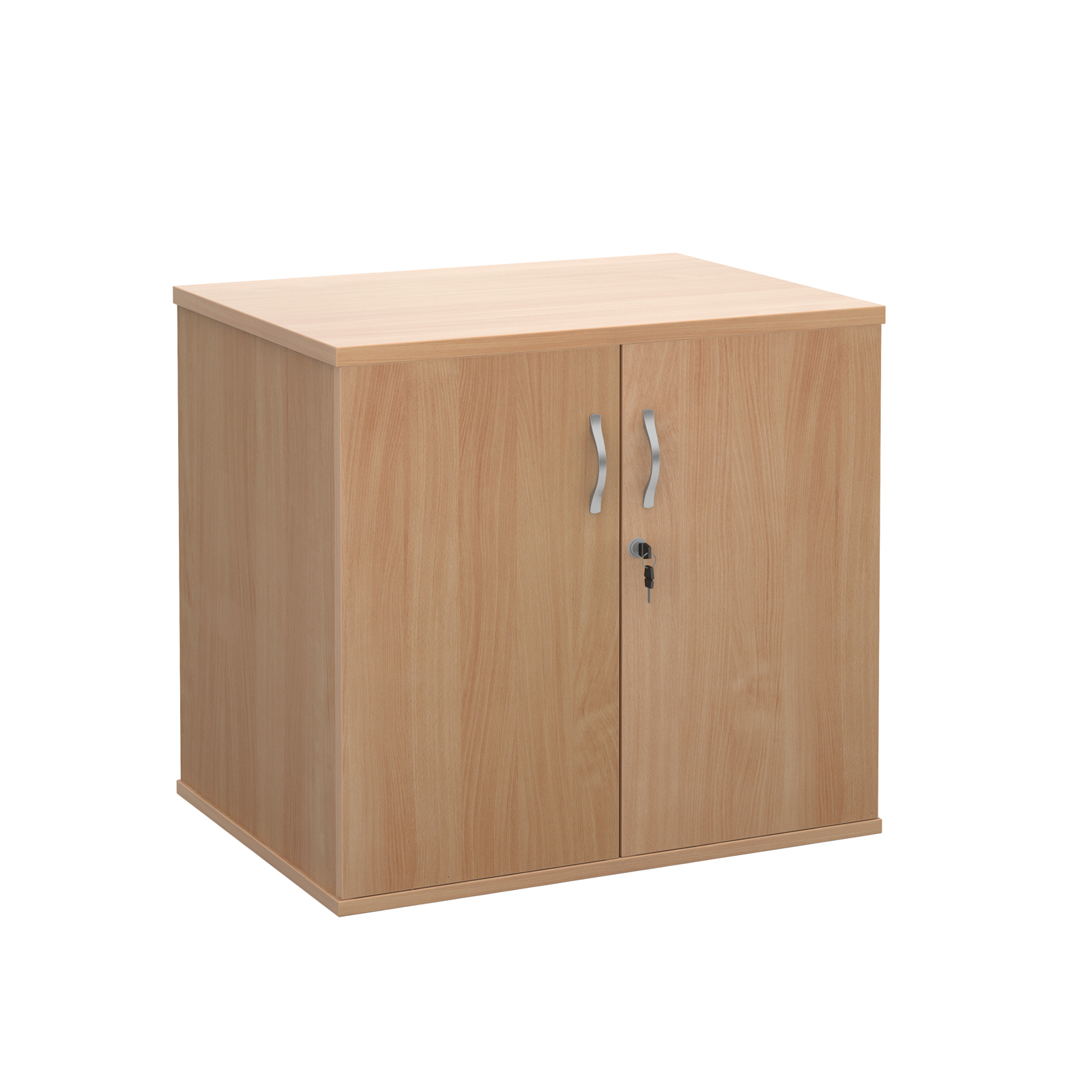 Deluxe double door desk high cupboard 600mm deep - beech